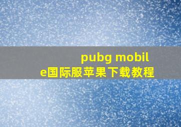 pubg mobile国际服苹果下载教程